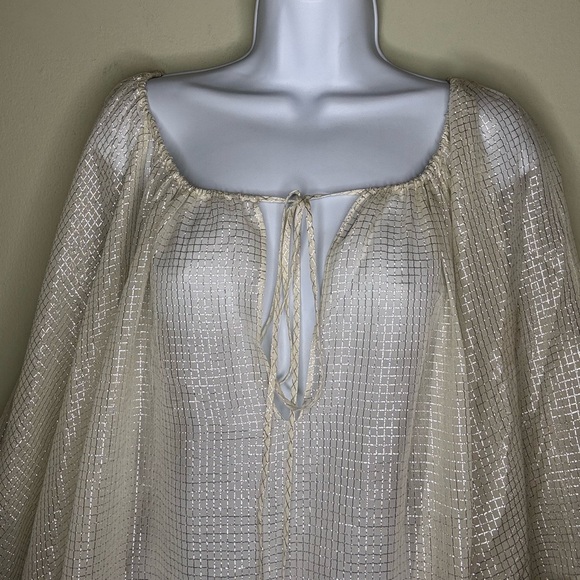 LaROK cream and silver bathing suit cover-up, size XS/S - Picture 2 of 6
